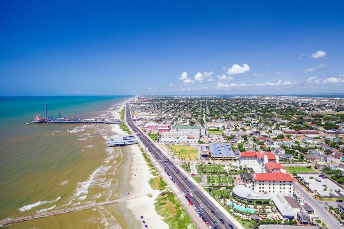 Texas beaches gulf coast map near houston